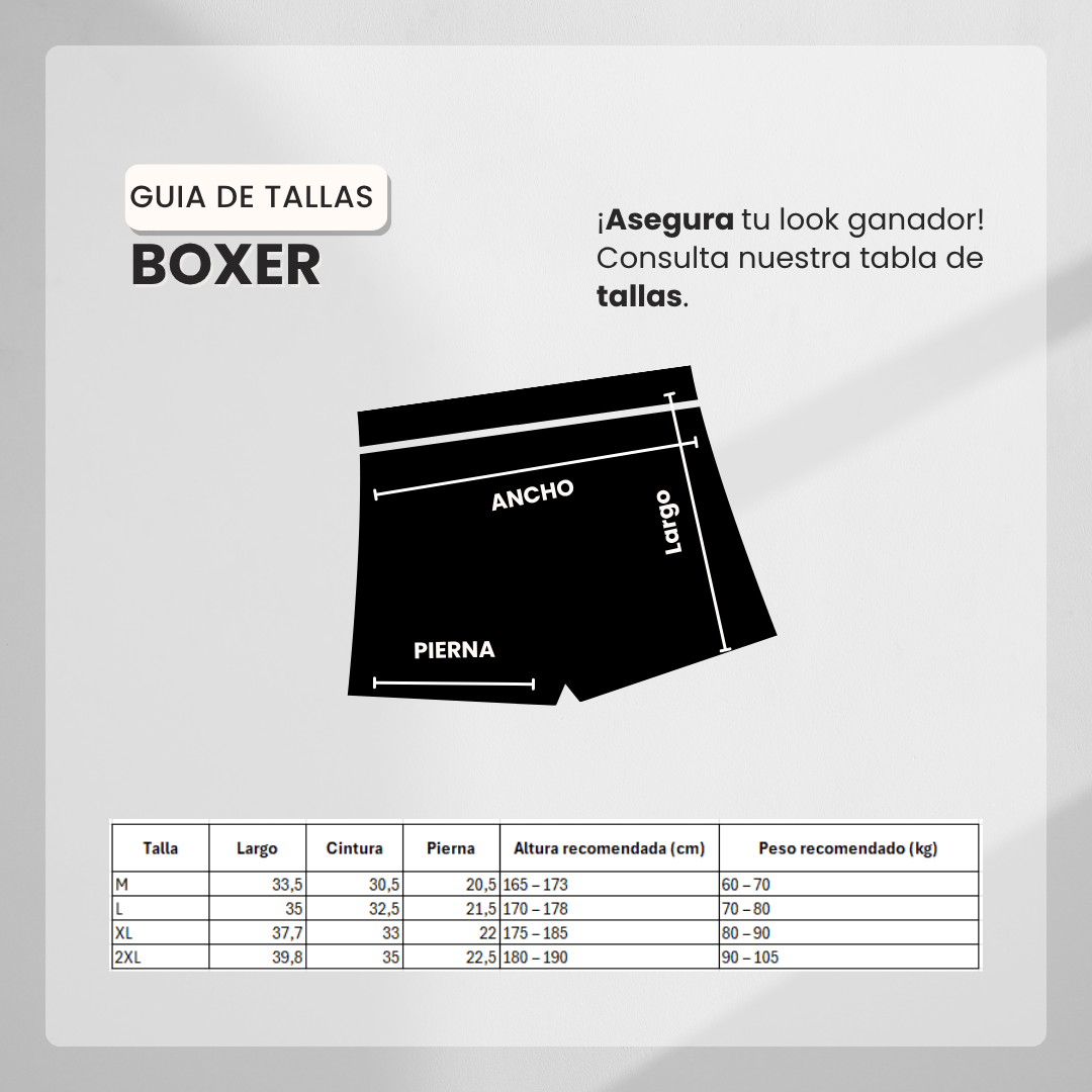 Guía de tallas BOXER ESS BOX66 Azul Oscuro