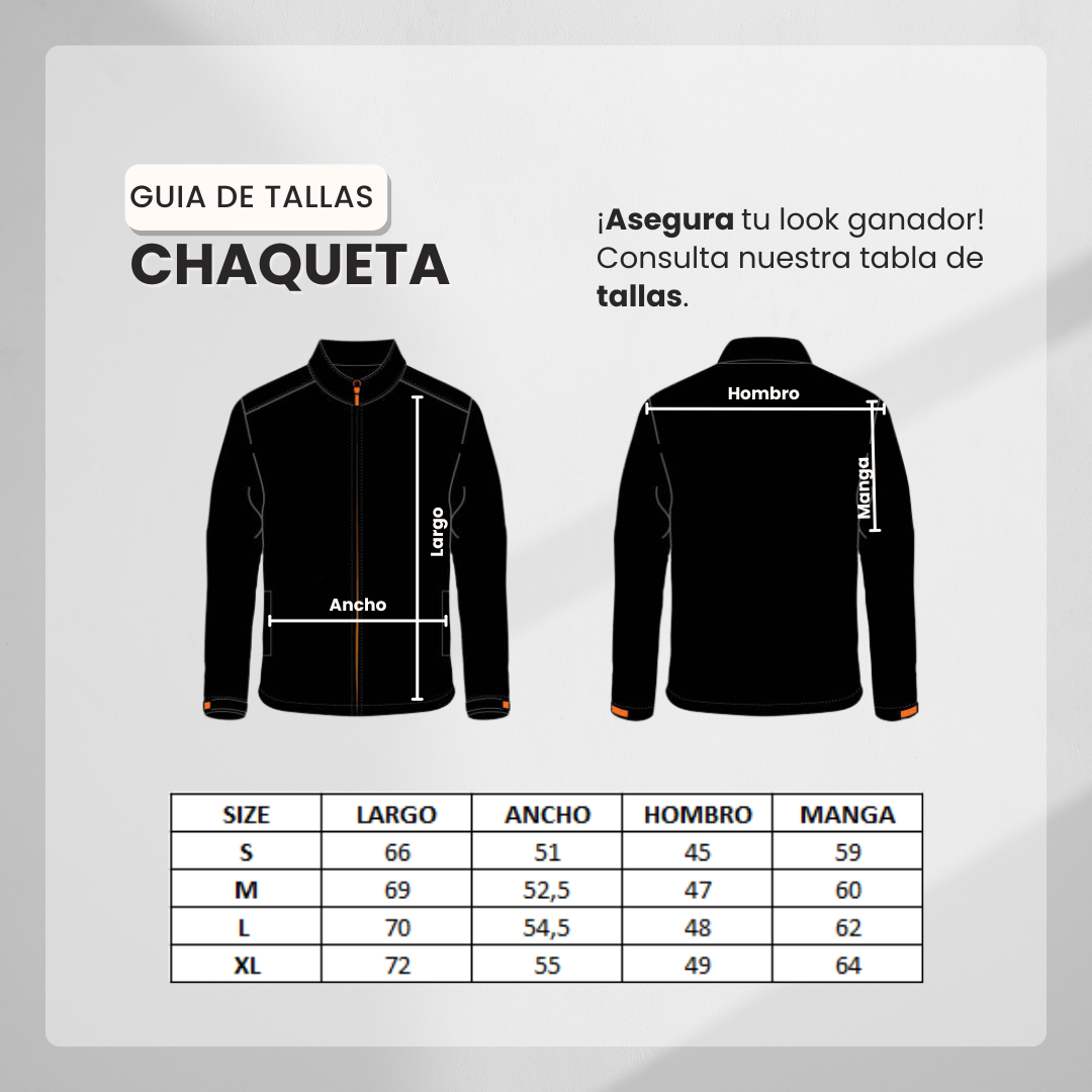 Guía de tallas Chaqueta Deportiva Blanca Para Hombre Ref. CHA11