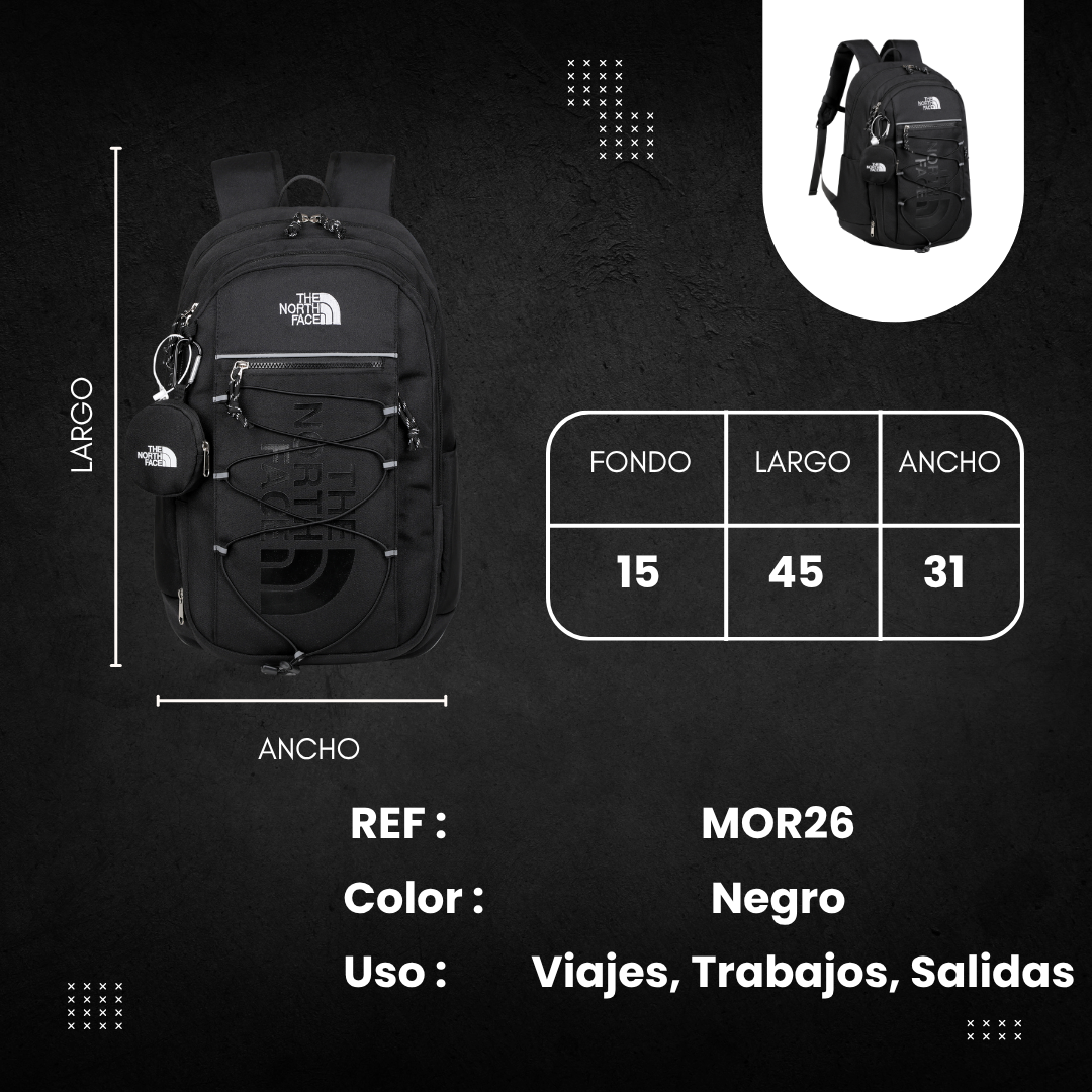 Guía de tallas Morral NF MOR26 NEGRO