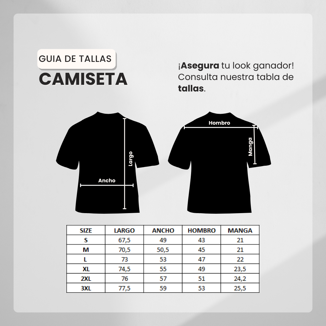 Guía de tallas Camiseta 66622 Básica Blanca Para Hombre
