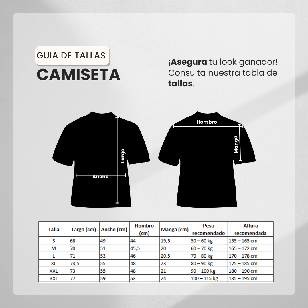 Guía de tallas Camiseta 66790 Estampada Azul Oscuro Para Hombre
