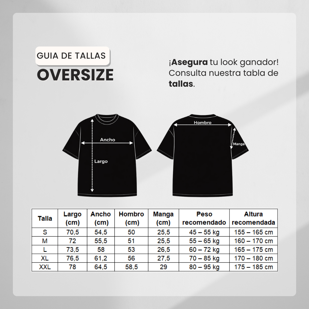Guía de tallas Camiseta 788332 Oversize Blanco para hombre