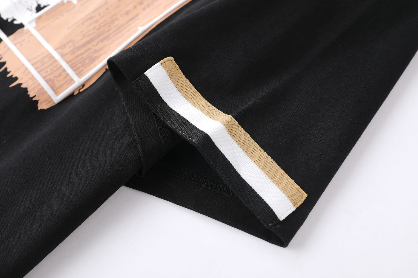Camiseta 66012 Estampada Negra Para Hombre