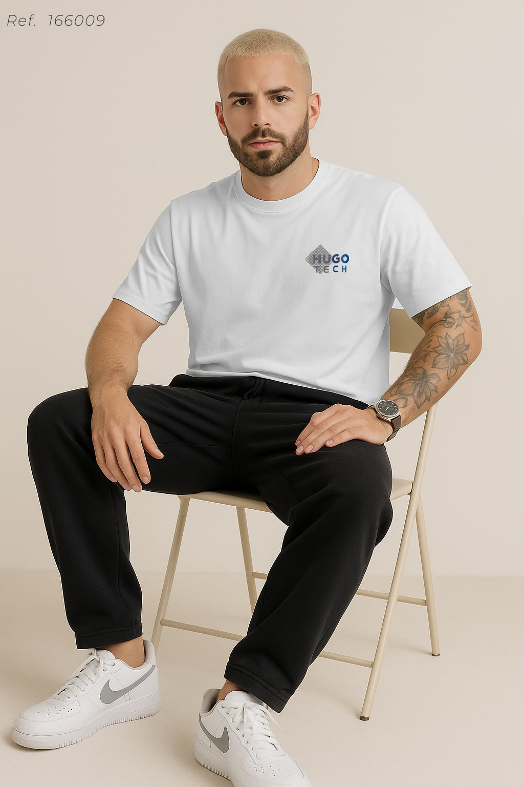 Camiseta 166009 Estampada Blanca Para Hombre