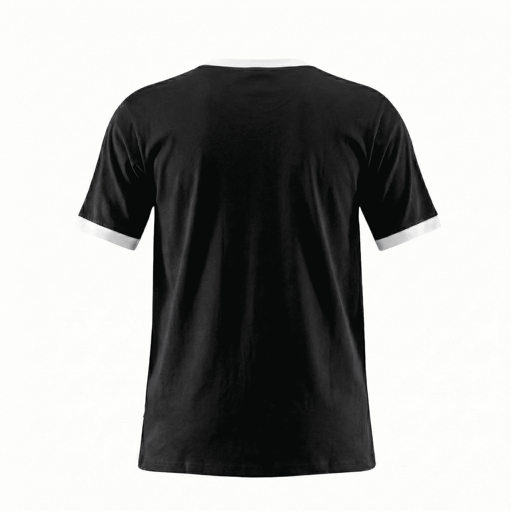 Camiseta básica negra para hombre - vista trasera - JDC Luxury Store