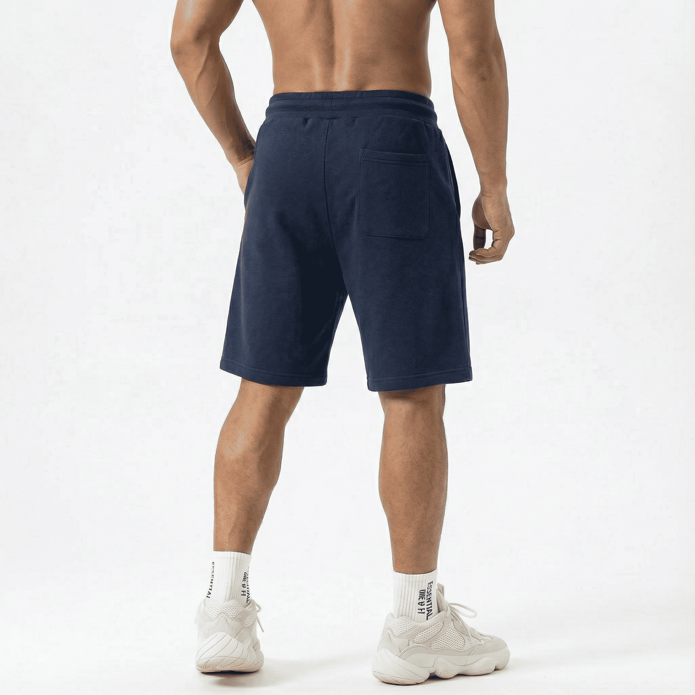 Bermuda azul oscuro para hombre - vista trasera - JDC Luxury Store