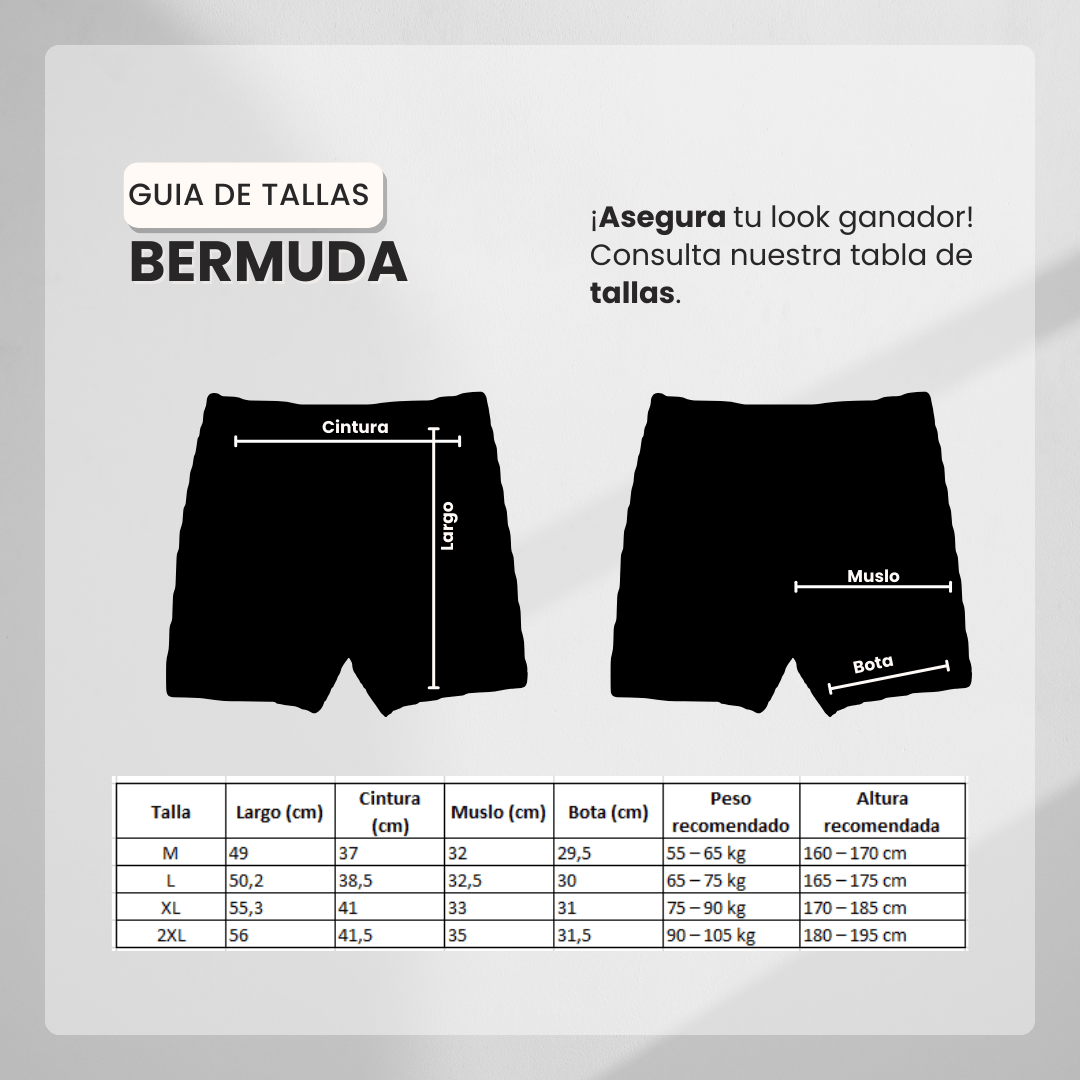Guía de tallas Bermuda 1818018 Blanca De Algodón Para Hombre