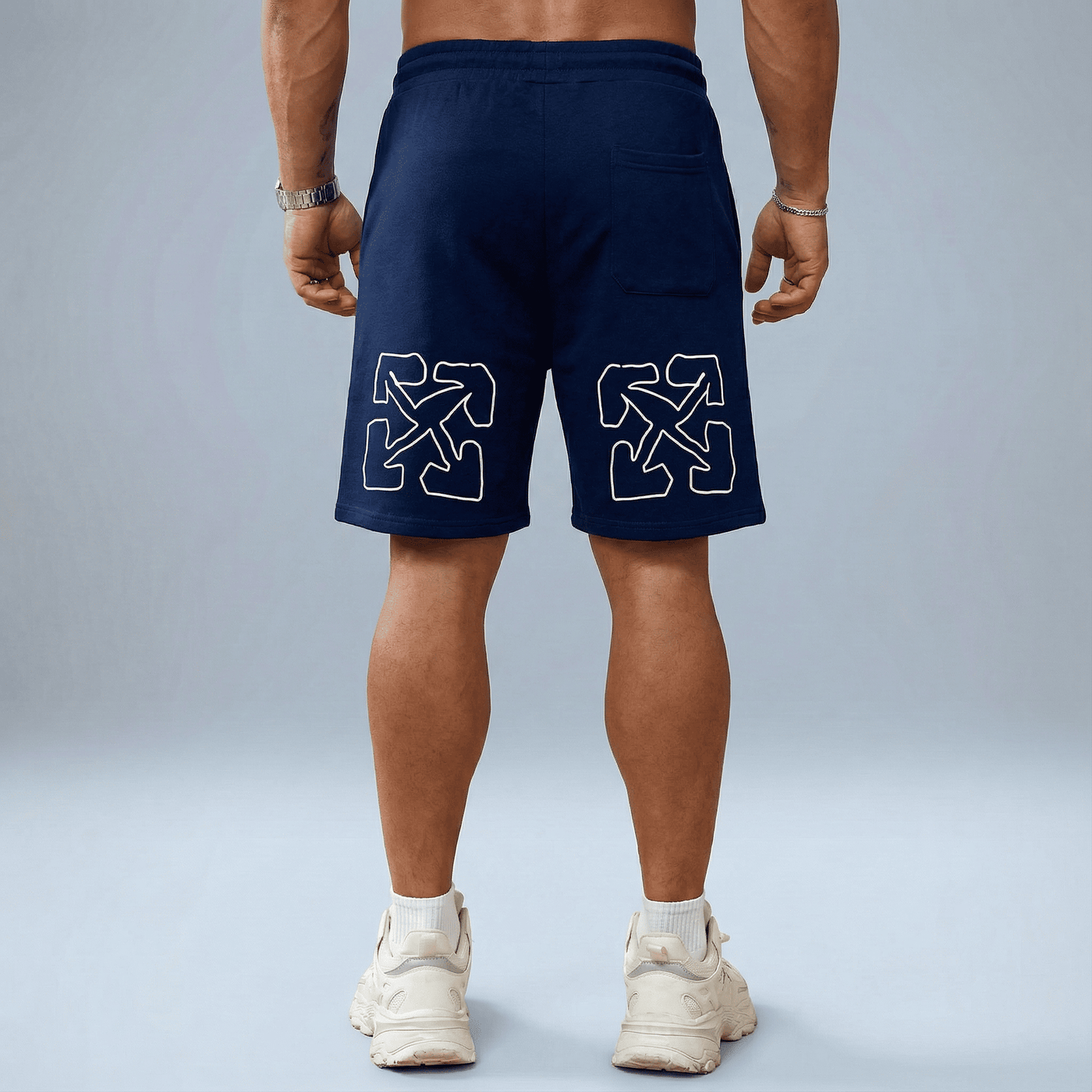 Bermuda azul para hombre - con modelo - JDC Luxury Store