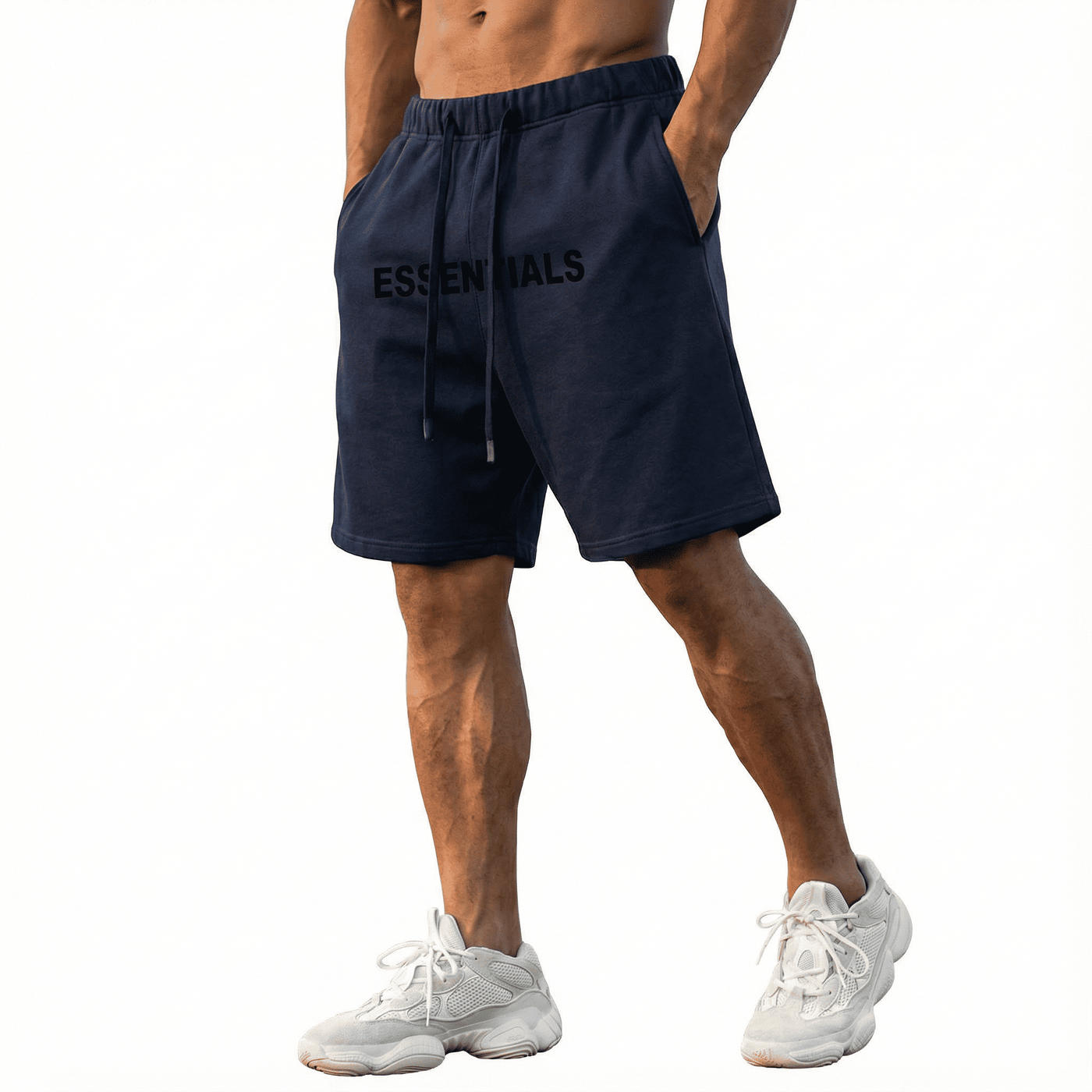 Bermuda azul oscuro para hombre - con modelo - JDC Luxury Store