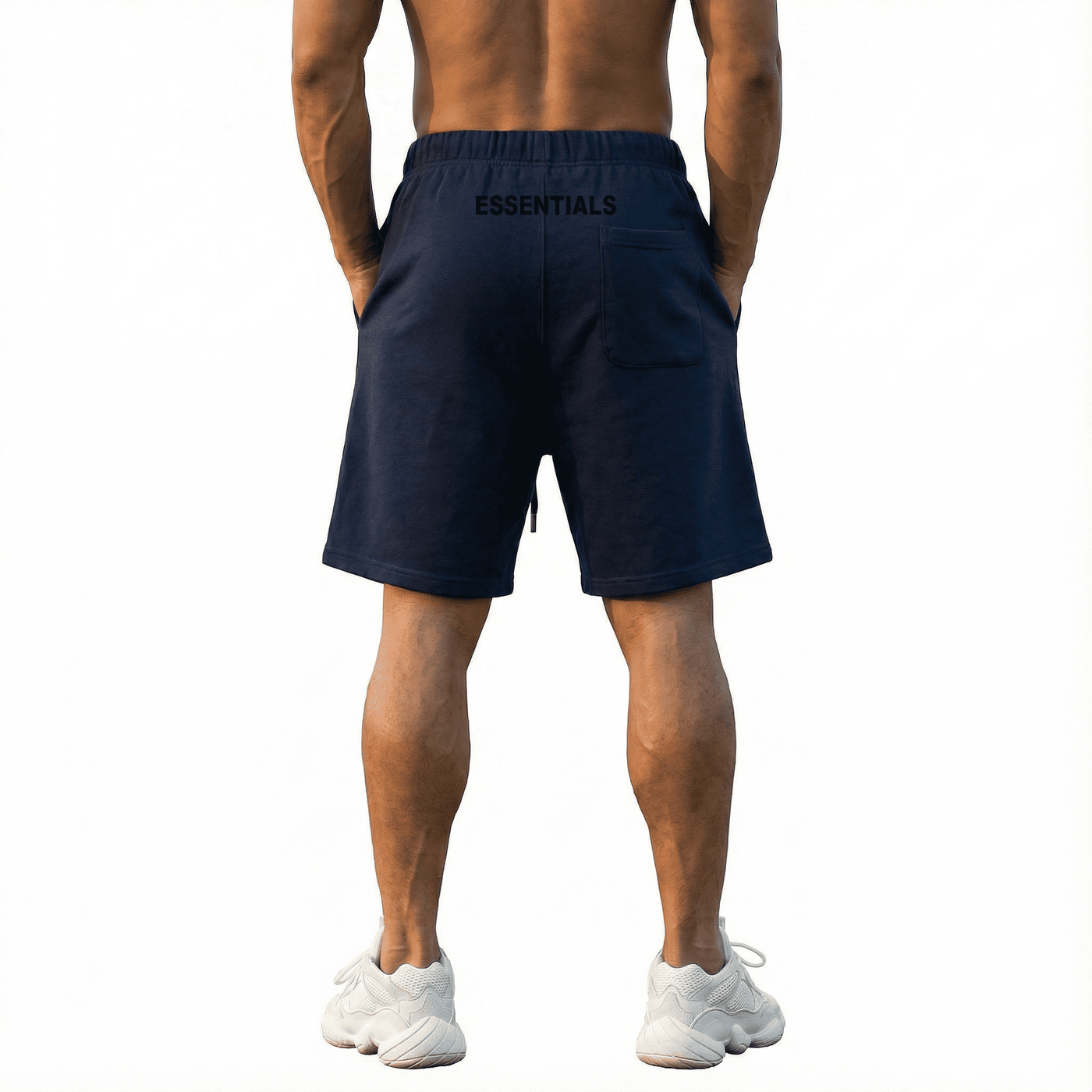 Bermuda azul oscuro para hombre - vista trasera - JDC Luxury Store