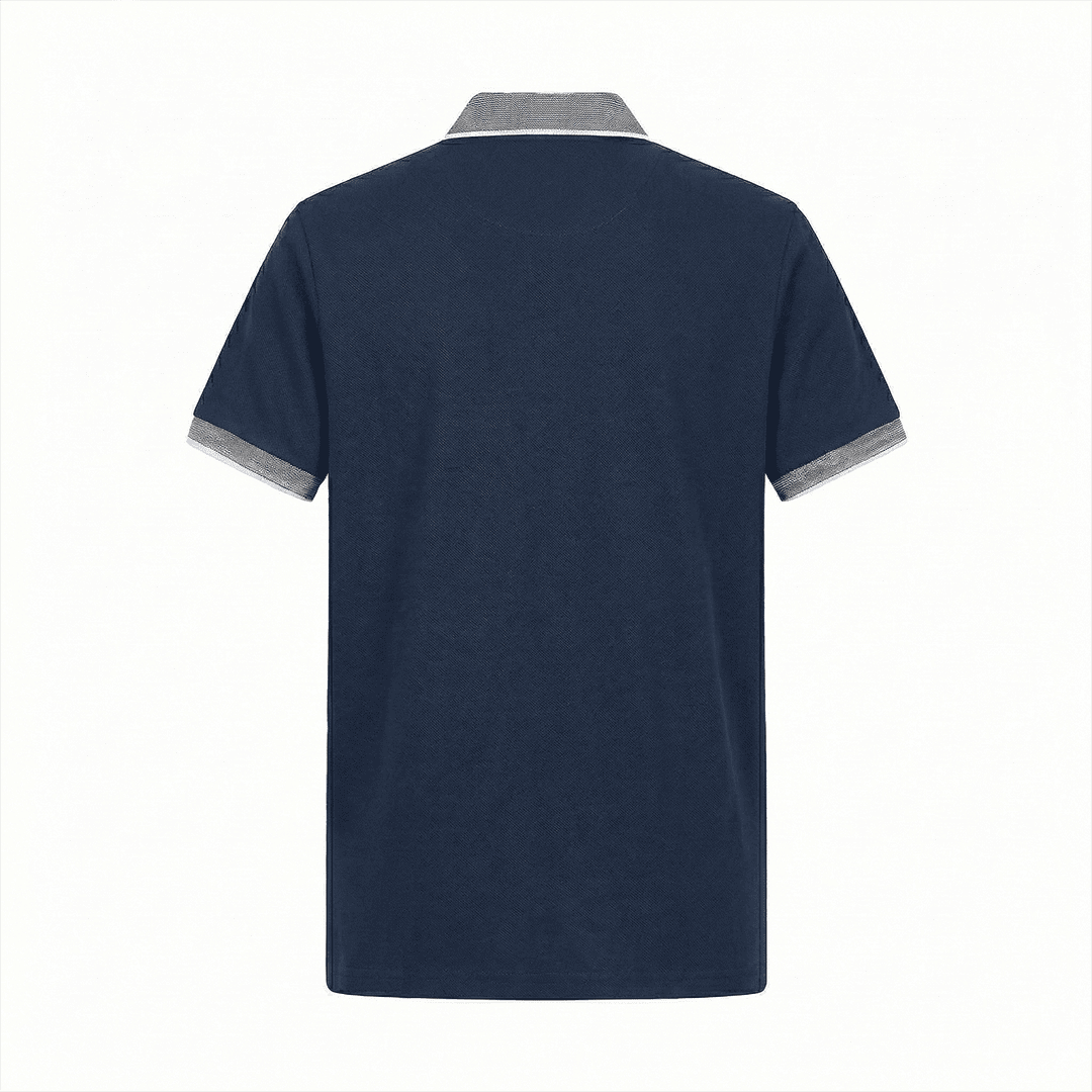 Polo azul oscuro para hombre - vista trasera - JDC Luxury Store