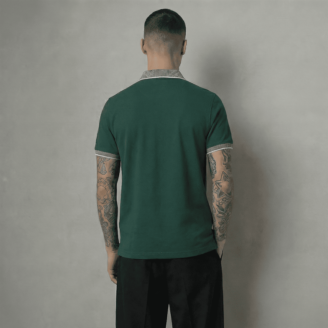 Polo verde para hombre - vista trasera - JDC Luxury Store