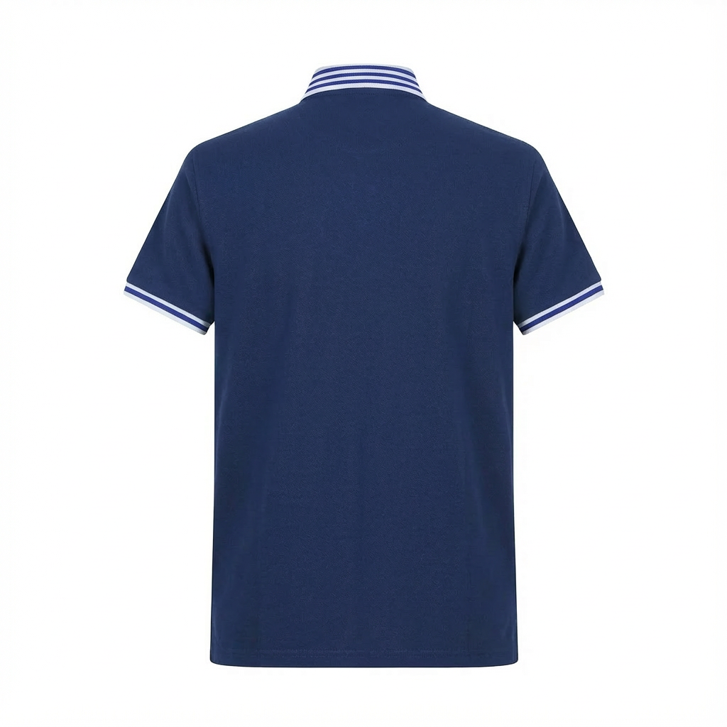 Camiseta 22347# Tipo Polo Azul Oscuro Para Hombre