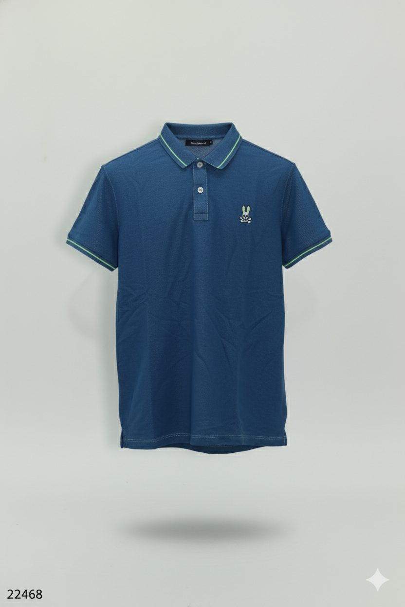 Camiseta 22472# Tipo Polo Azul Oscuro Para Hombre