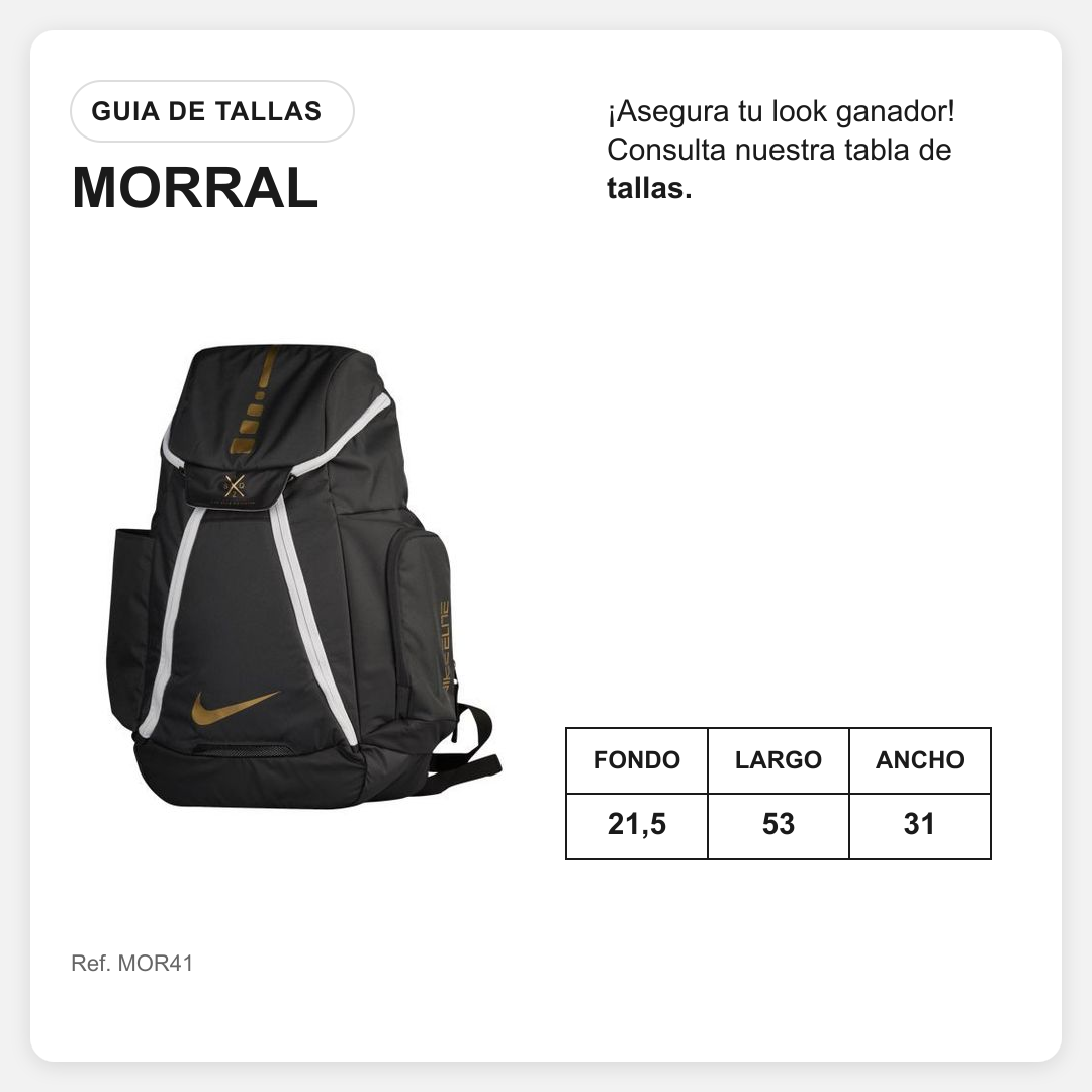 Guía de tallas Morral NKE MOR41 Negro