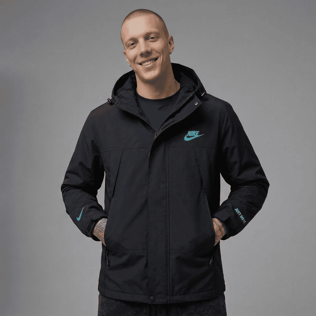 Chaqueta deportiva negra para hombre - con modelo - JDC Luxury Store