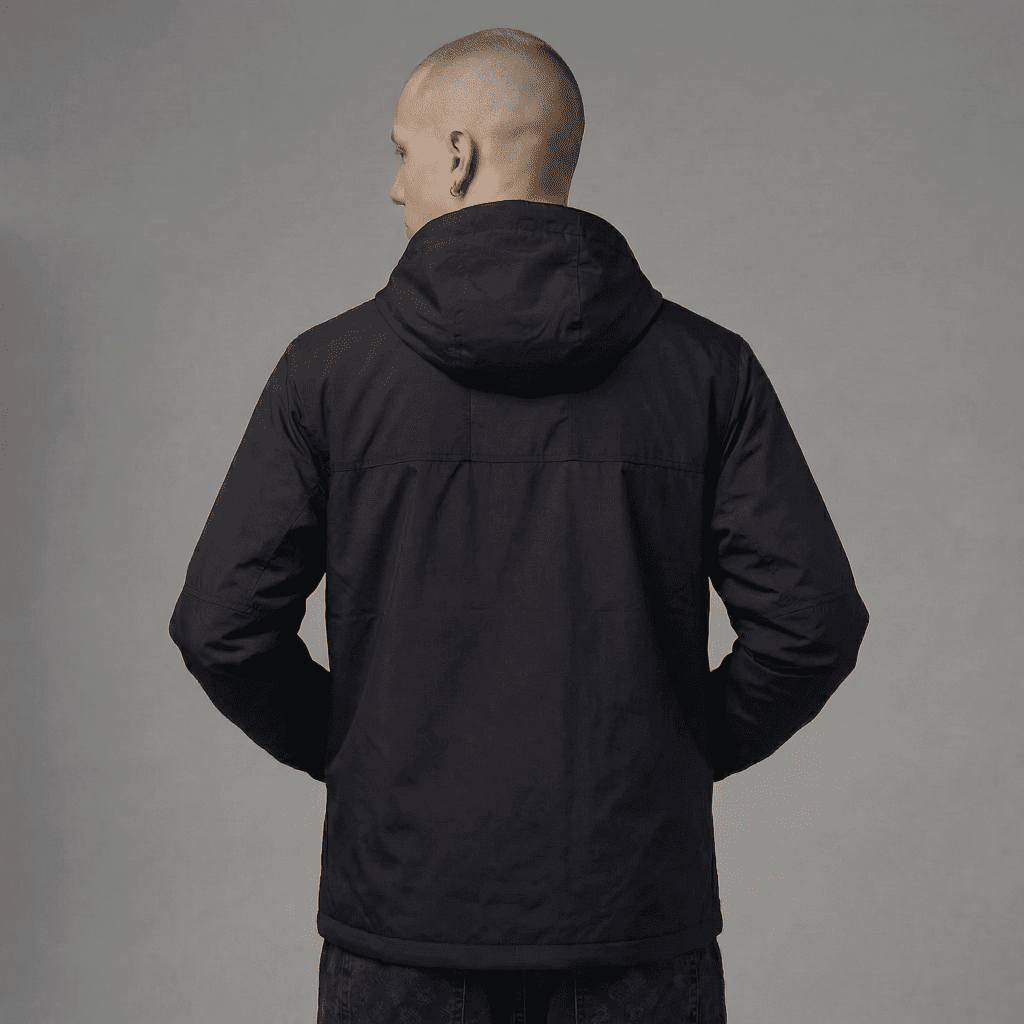 Chaqueta deportiva negra para hombre - vista trasera - JDC Luxury Store