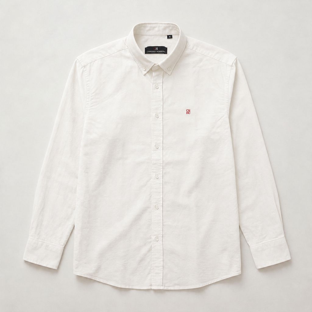 Camisa 50018 Manga larga Crema para hombre