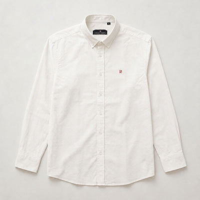 Camisa 50018 Manga larga Crema para hombre