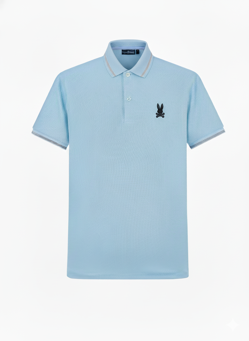Camiseta 34593# Tipo Polo Azul Para Hombre