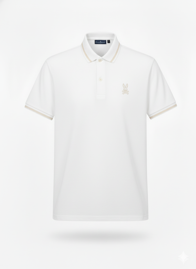 Camiseta 34593# Tipo Polo Blanca Para Hombre