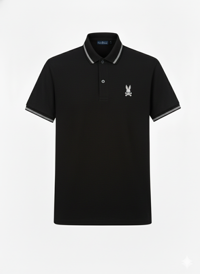 Camiseta 34593# Tipo Polo Negra Para Hombre