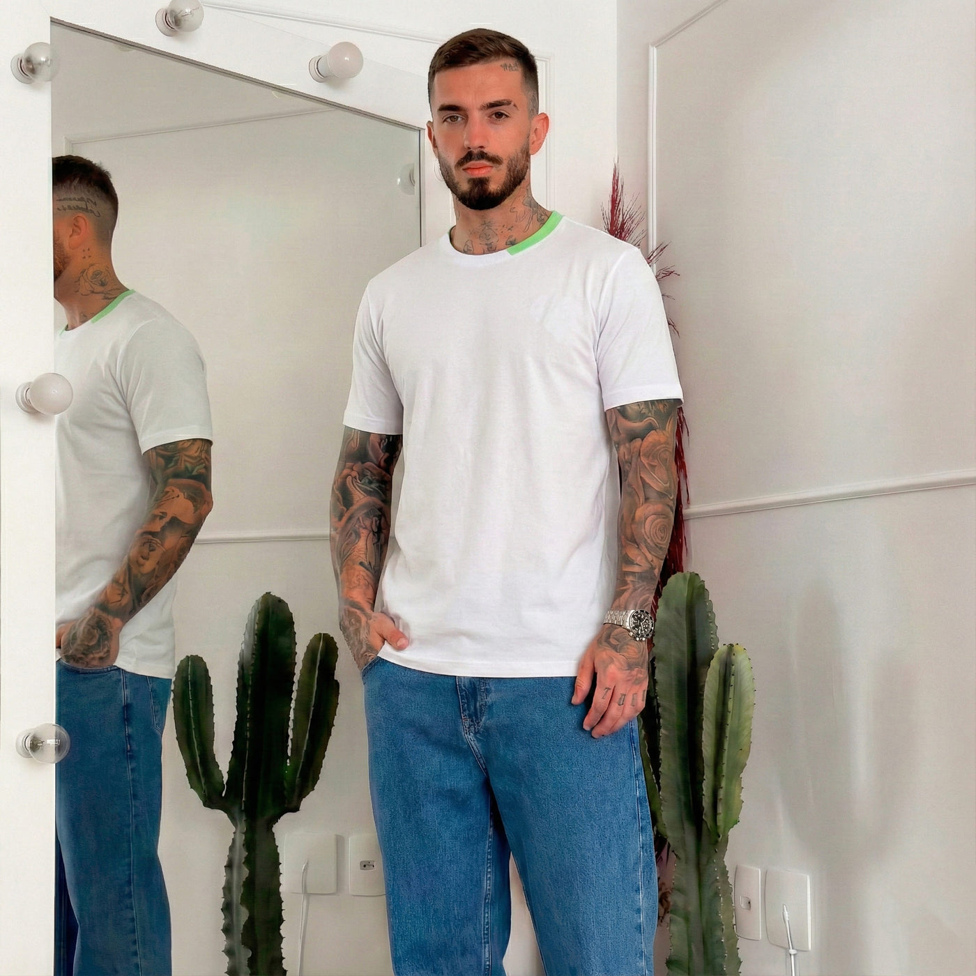 Camiseta básica blanca para hombre - imagen 2 - JDC Luxury Store