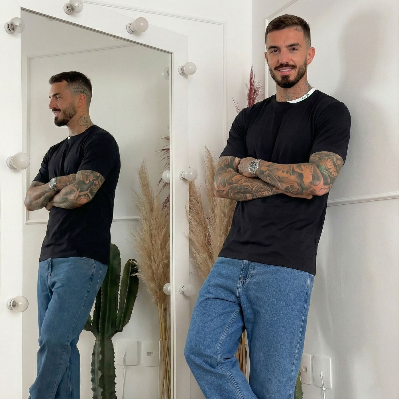 Camiseta básica negra para hombre - imagen 2 - JDC Luxury Store