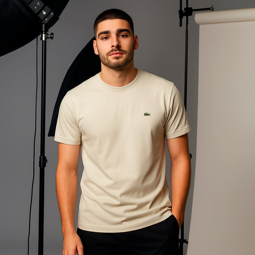 Camiseta básica crema para hombre - imagen 2 - JDC Luxury Store