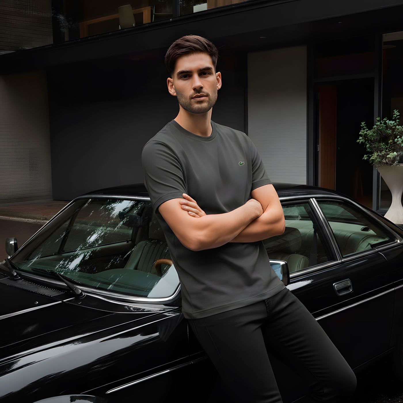 Camiseta básica gris oscuro para hombre - imagen 2 - JDC Luxury Store