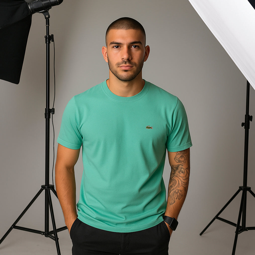 Camiseta básica verde claro para hombre - imagen 2 - JDC Luxury Store