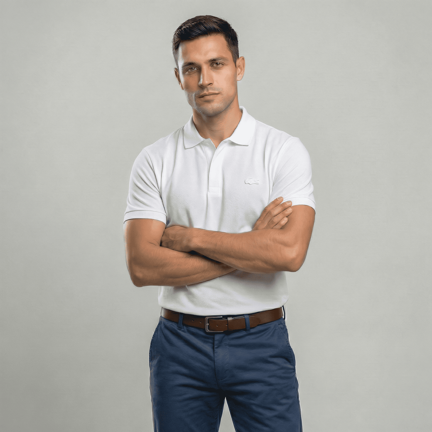 Polo blanca para hombre - con modelo - JDC Luxury Store