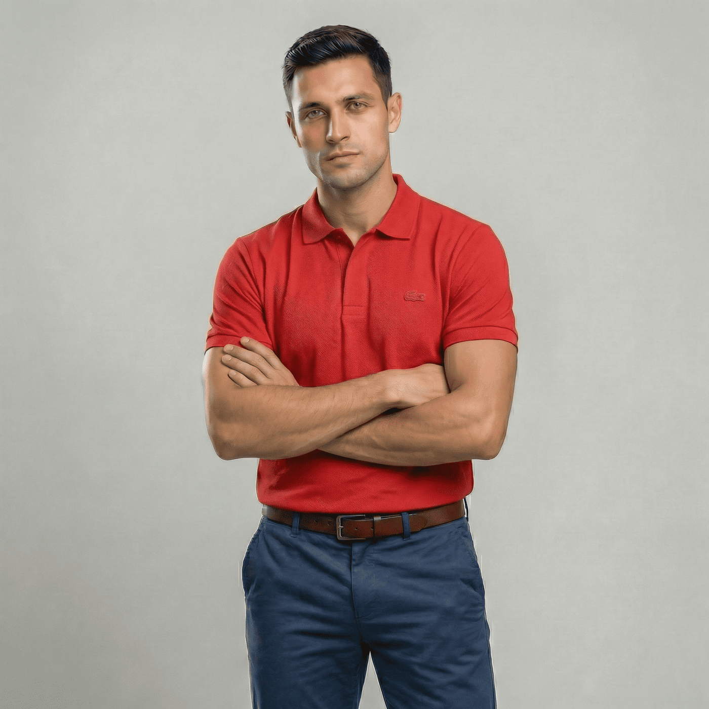 Polo roja para hombre - con modelo - JDC Luxury Store