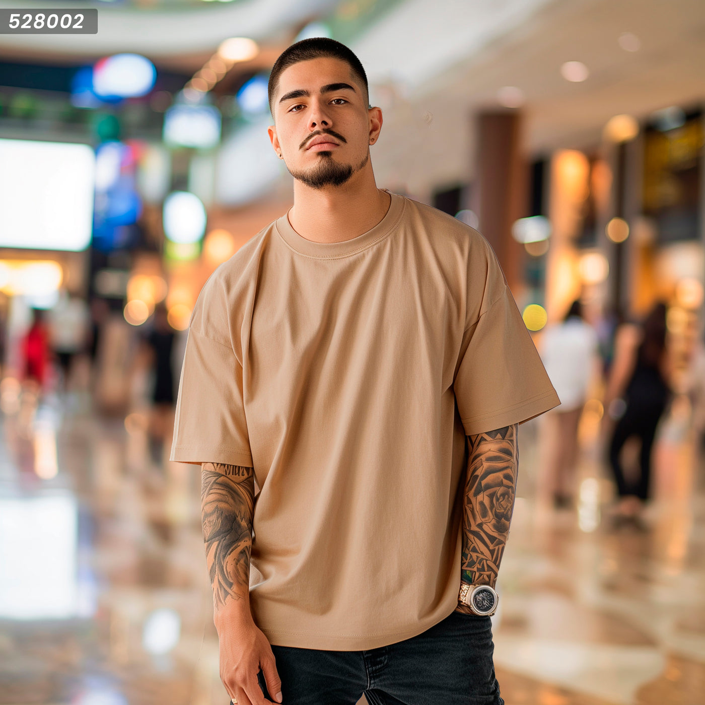 Camiseta oversize café para hombre - imagen 2 - JDC Luxury Store