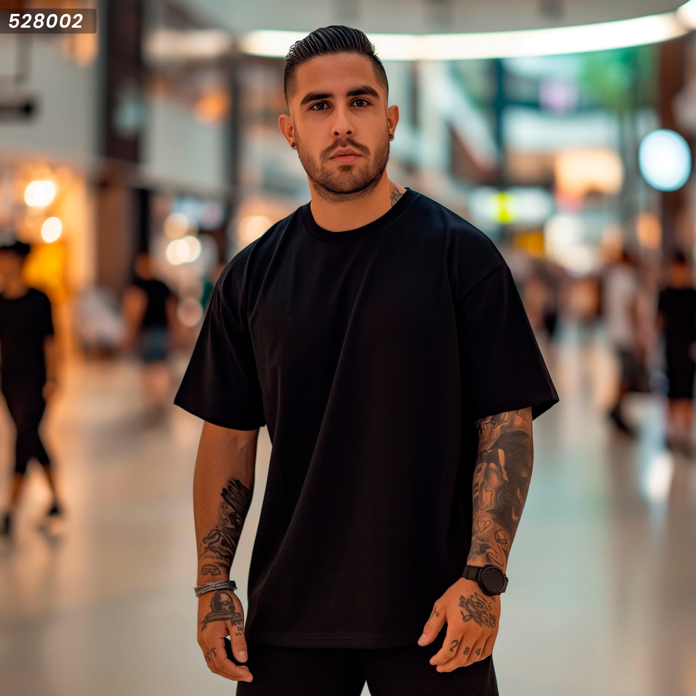 Camiseta oversize negra para hombre - imagen 2 - JDC Luxury Store