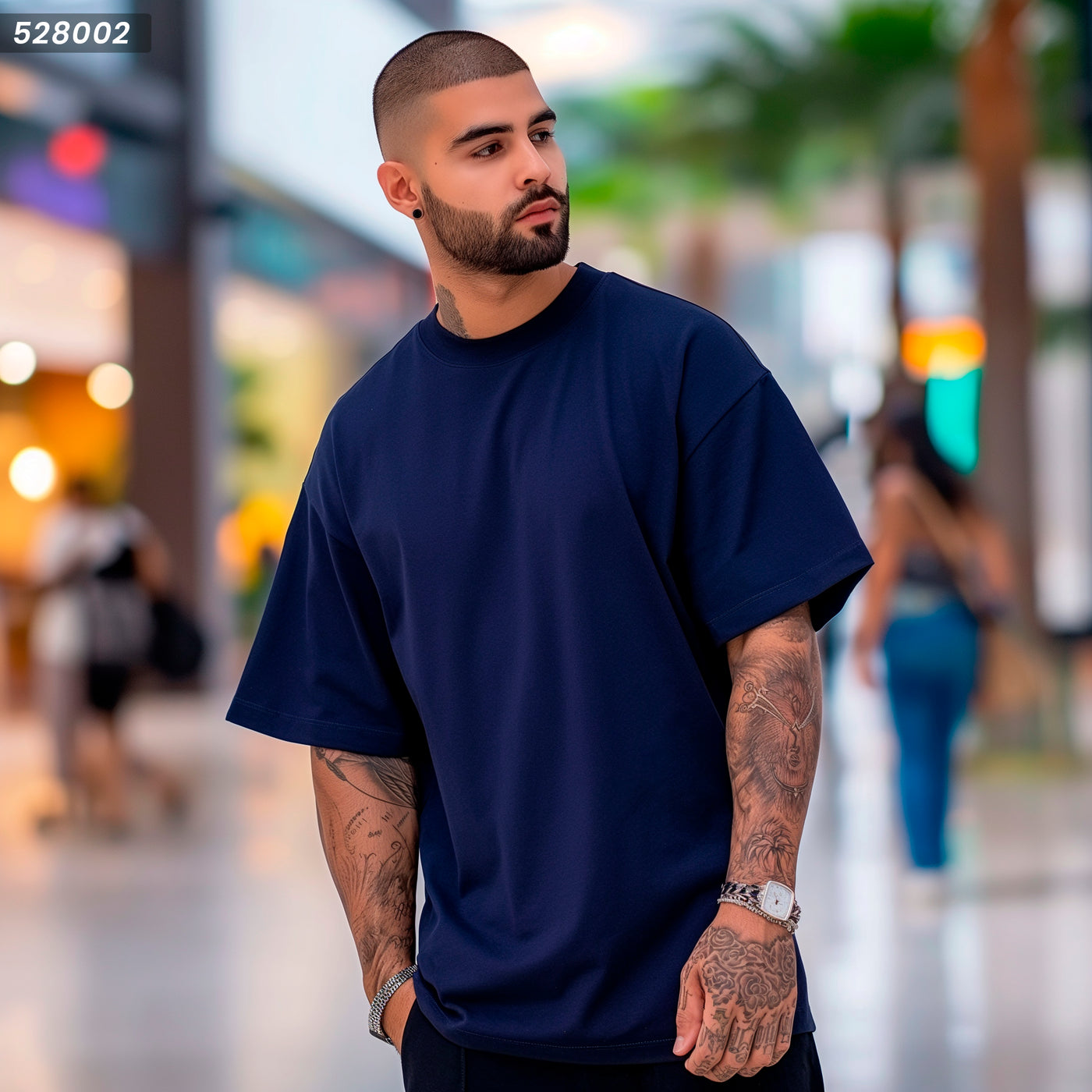 Camiseta oversize azul para hombre - imagen 2 - JDC Luxury Store
