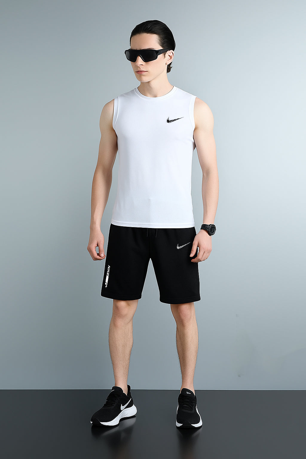 Conjunto Esqueleto/Pantaloneta Deportivo Blanco Para Hombre Ref. ESQ01