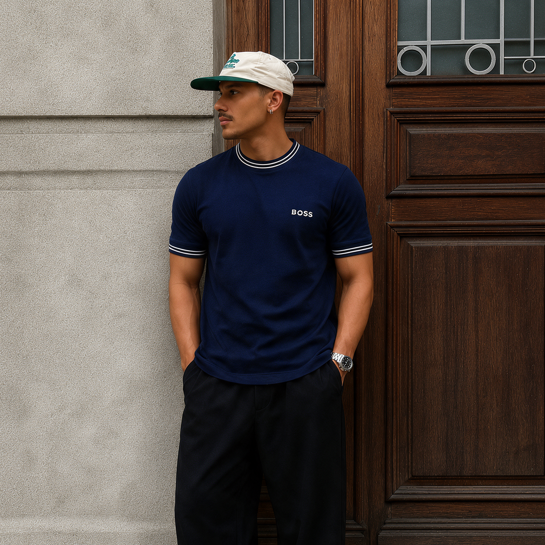 Camiseta 66043 Básica Azul Oscuro Para Hombre
