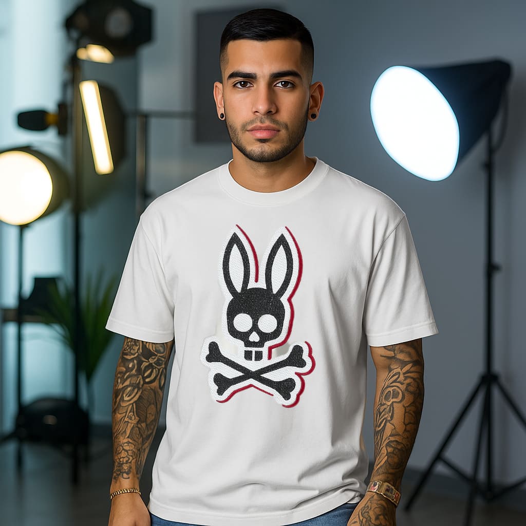 Camiseta 66609  Estampada Blanca Para Hombre
