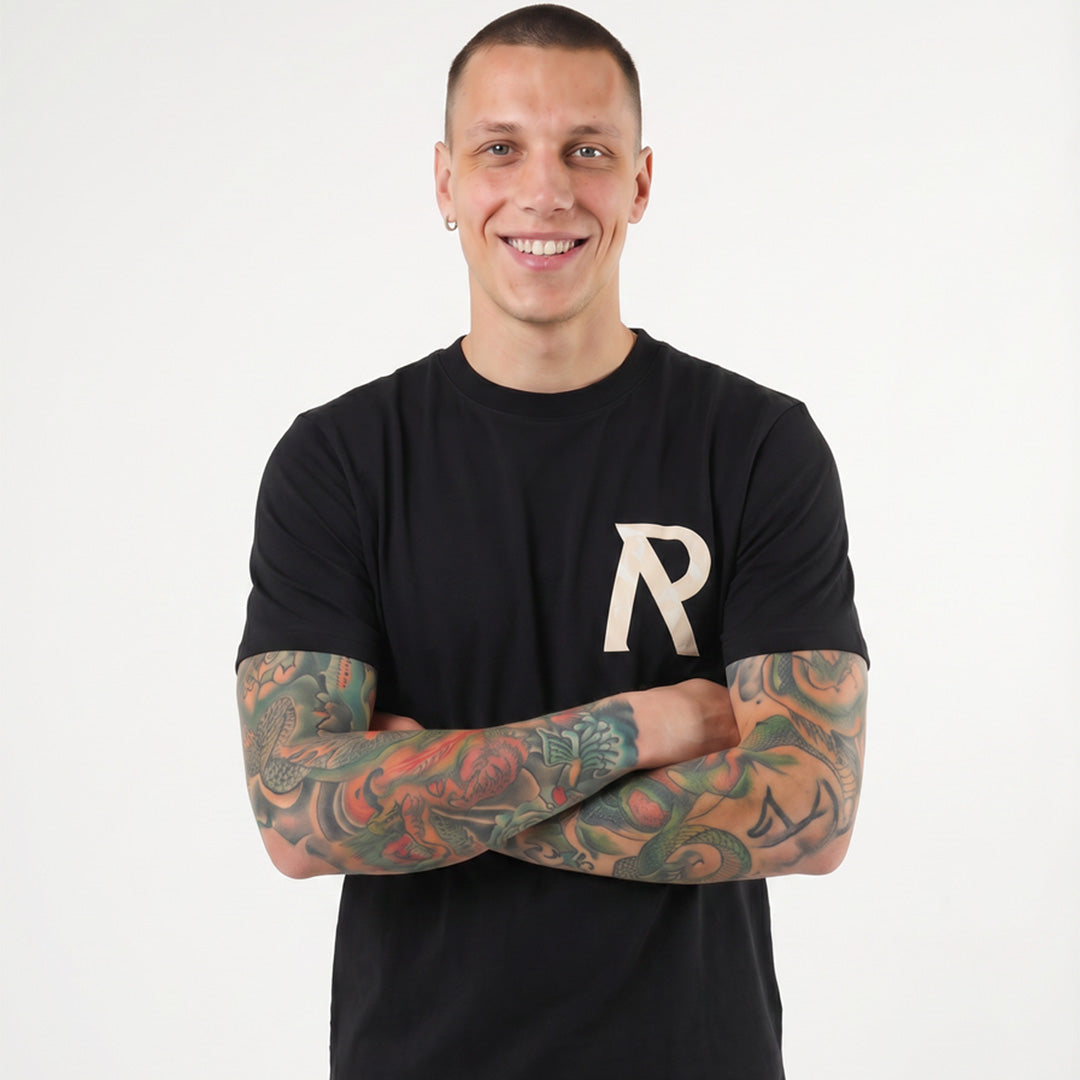 Camiseta 66778 Estampada Negra Para Hombre