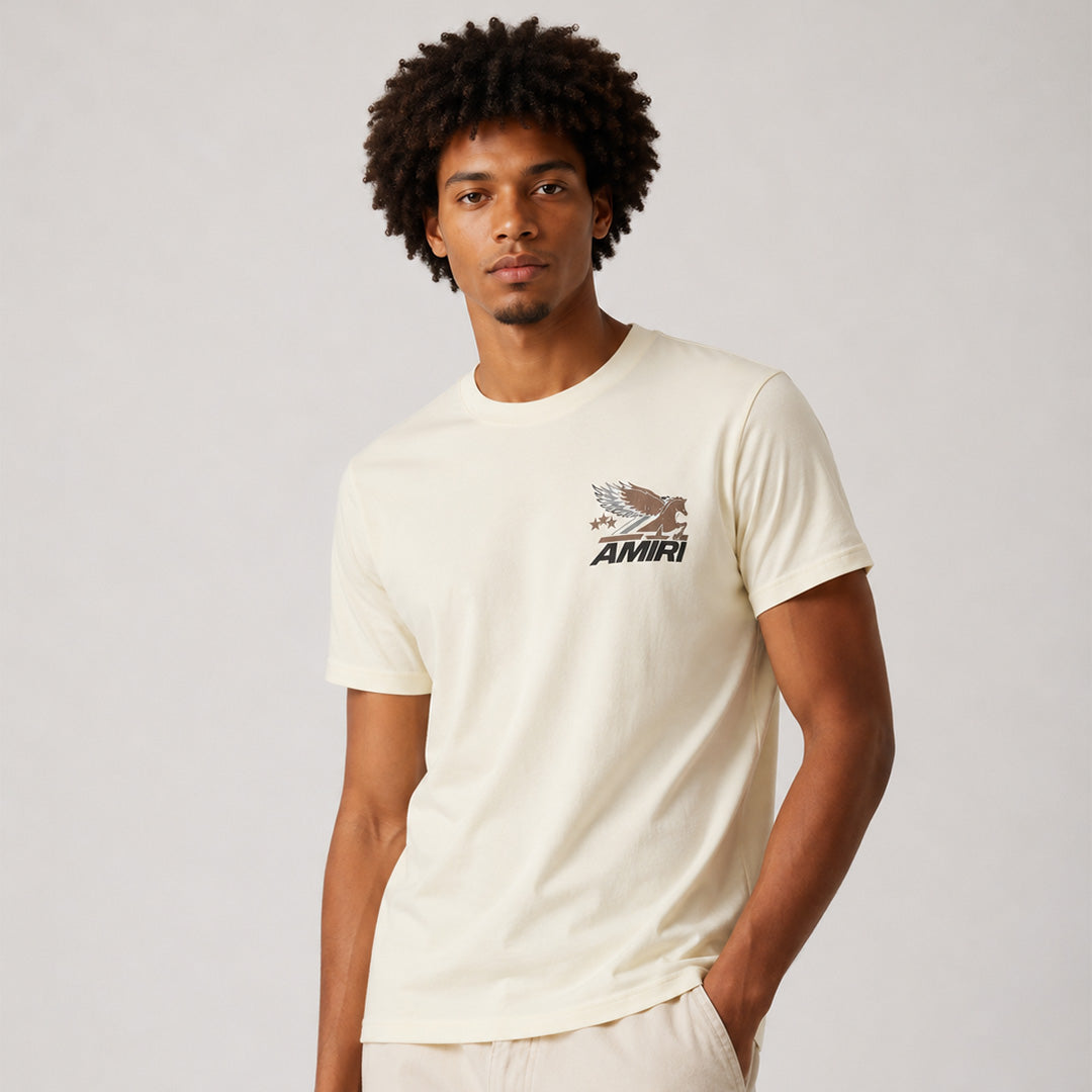 Camiseta 66781 Estampada Crema Para Hombre