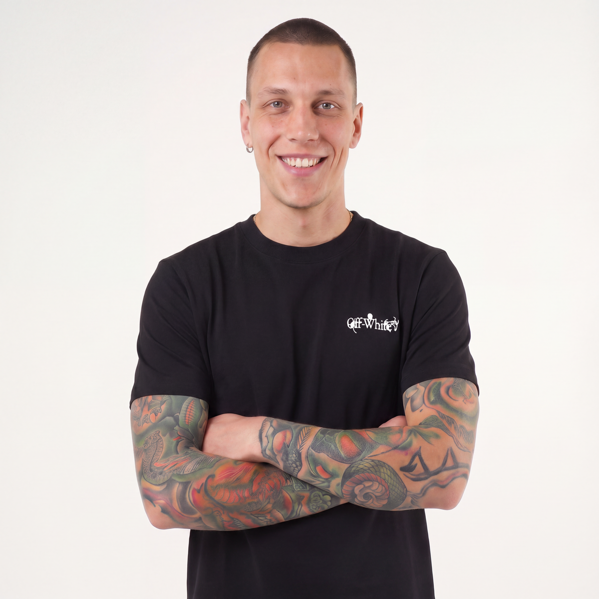 Camiseta 66787 Estampada Negra Para Hombre