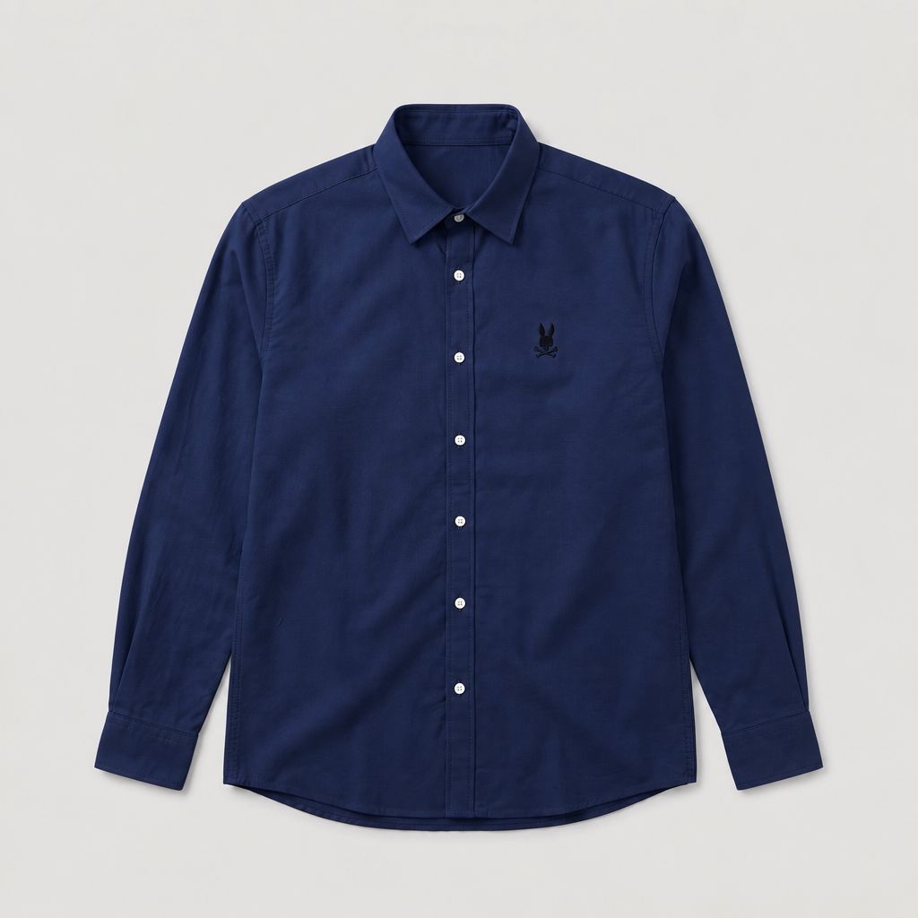 Camisa 50021 Manga larga Azul Oscuro para hombre