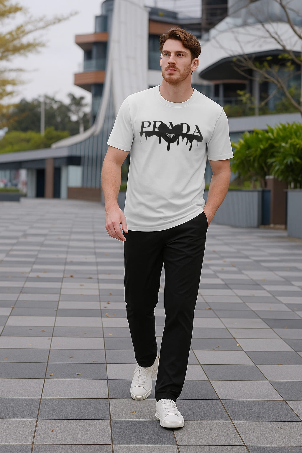 Camiseta estampada blanca para hombre - imagen 2 - JDC Luxury Store