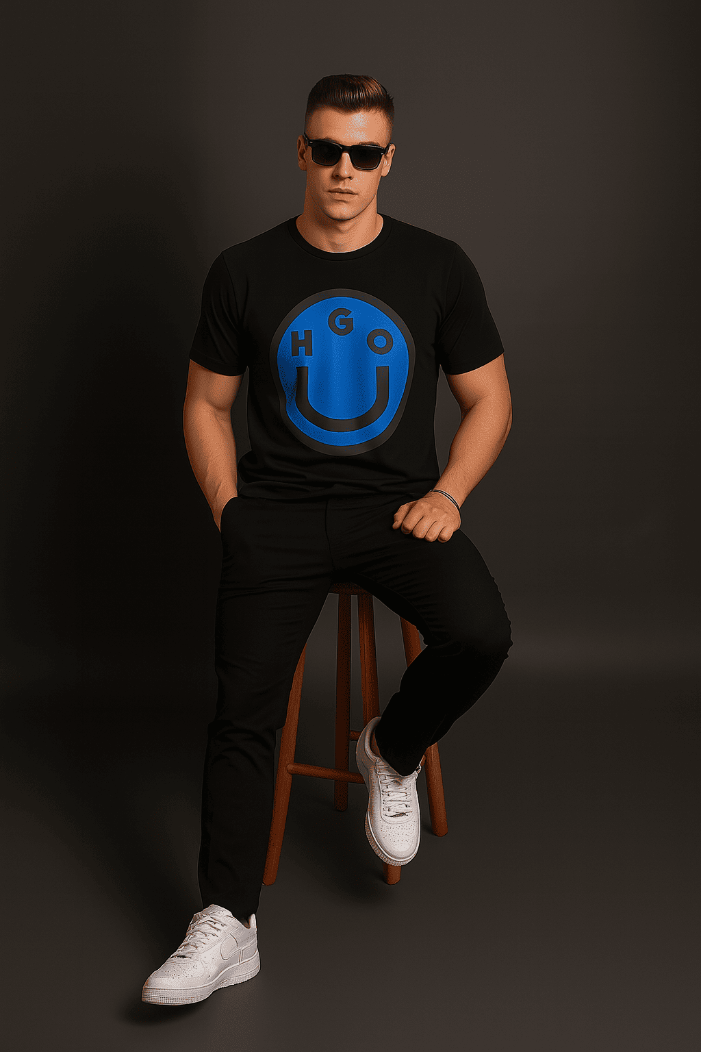 Camiseta 786641  Estampada Negra Para Hombre