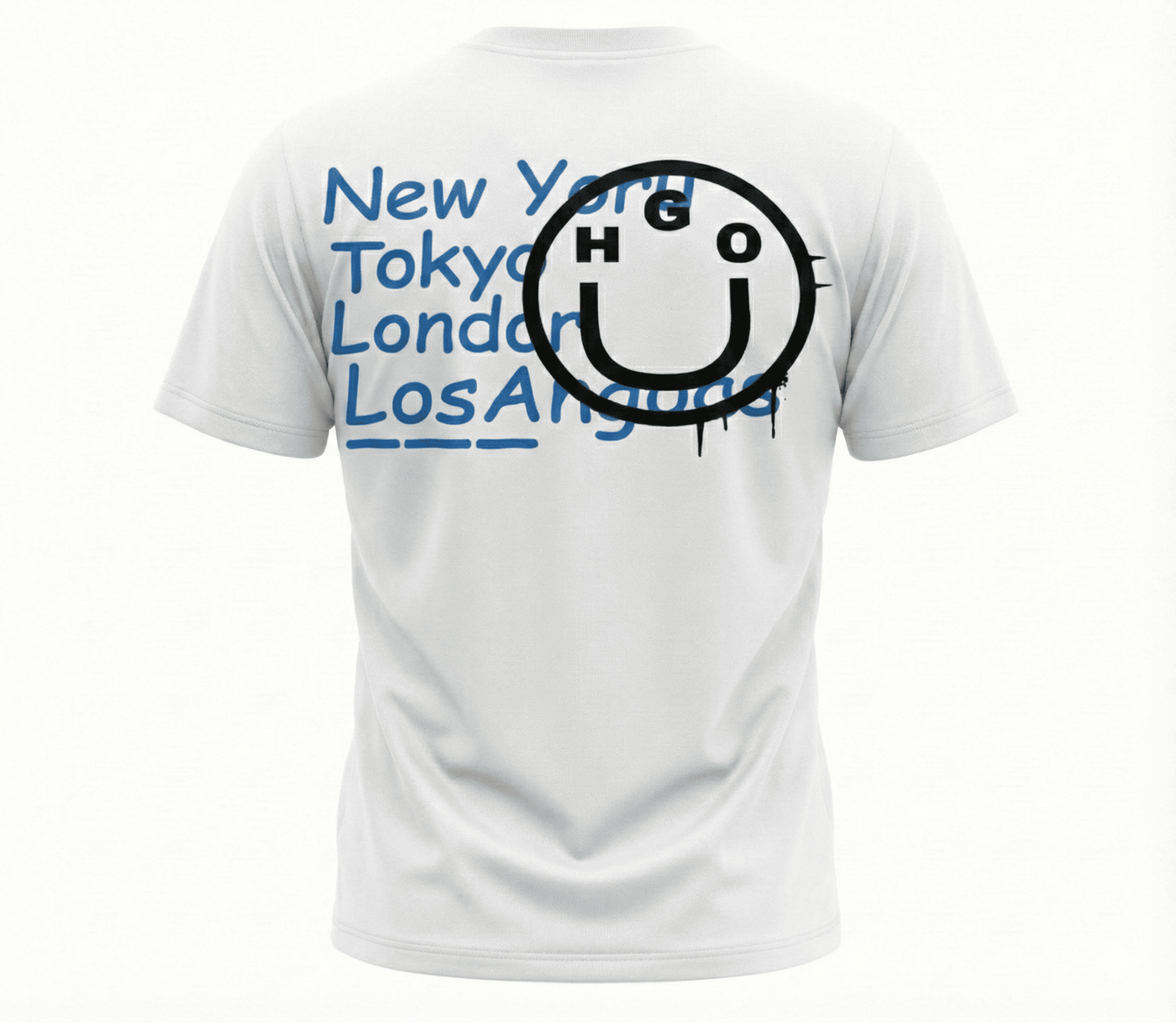 Camiseta estampada blanca para hombre - vista trasera - JDC Luxury Store