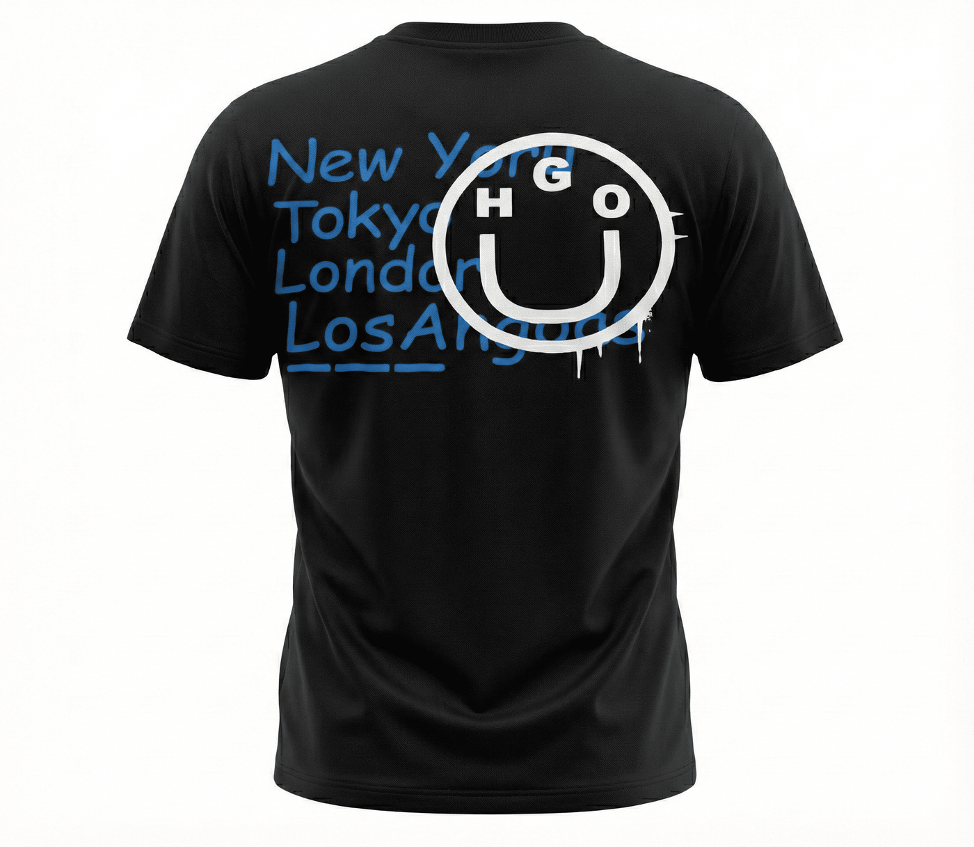 Camiseta estampada negra para hombre - vista trasera - JDC Luxury Store