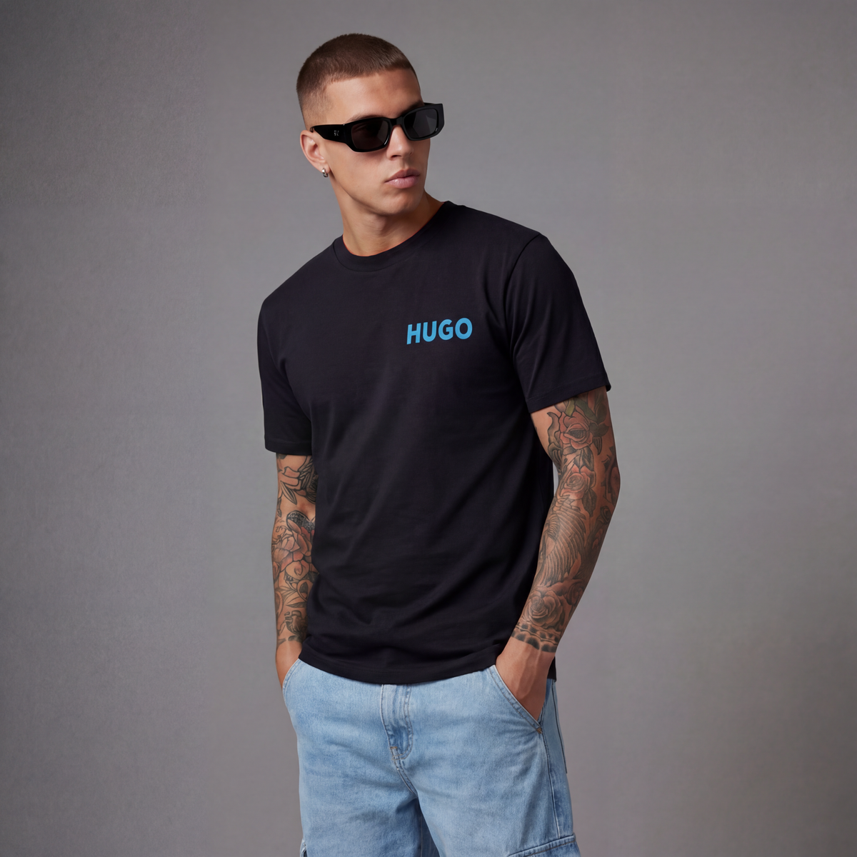 Camiseta 786644 Estampada Negra Para Hombre