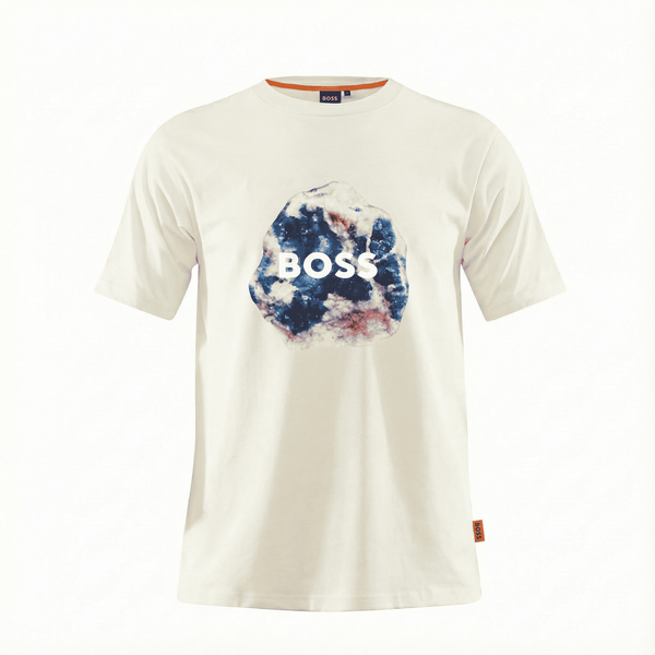 Camiseta estampada crema para hombre - JDC Luxury Store