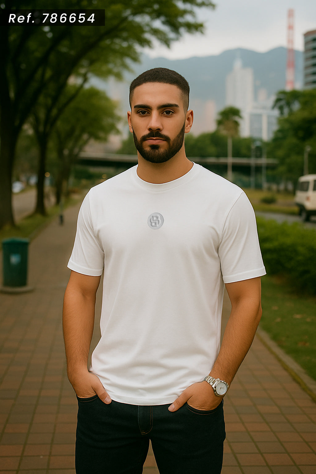 Camiseta 786654 Básica Blanca Para Hombre